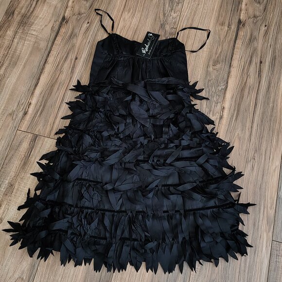 Rachael G. Fringe Summer Dress, Black, Size L - Picture 10 of 11